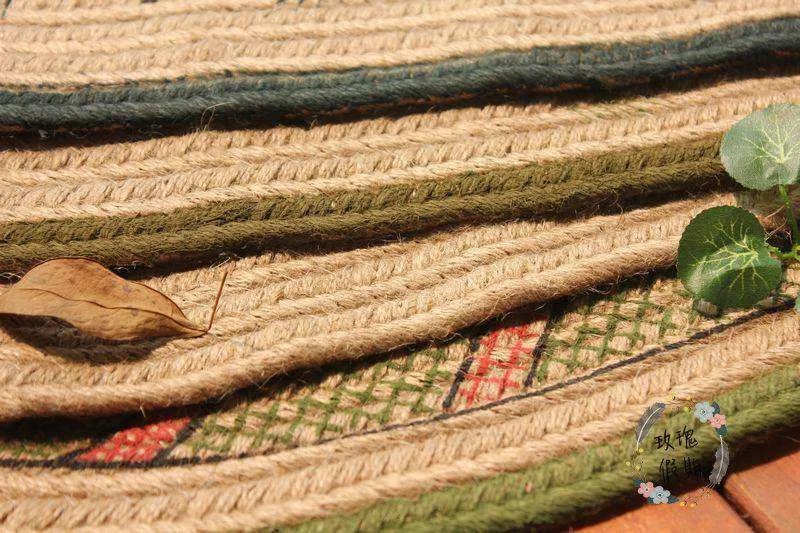 100% Handmade Natural Jute Braided Rug/Mat 20x30"