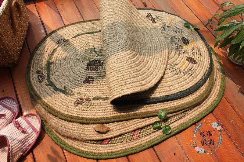 100% Handmade Natural Jute Braided Rug/Mat 20x30"