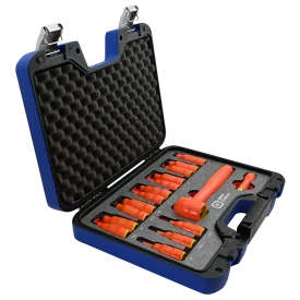 16 Piece 3/8" Drive SAE & Metric Hex Bit Insulated Socket and Attachment Set, 1000V Insulated