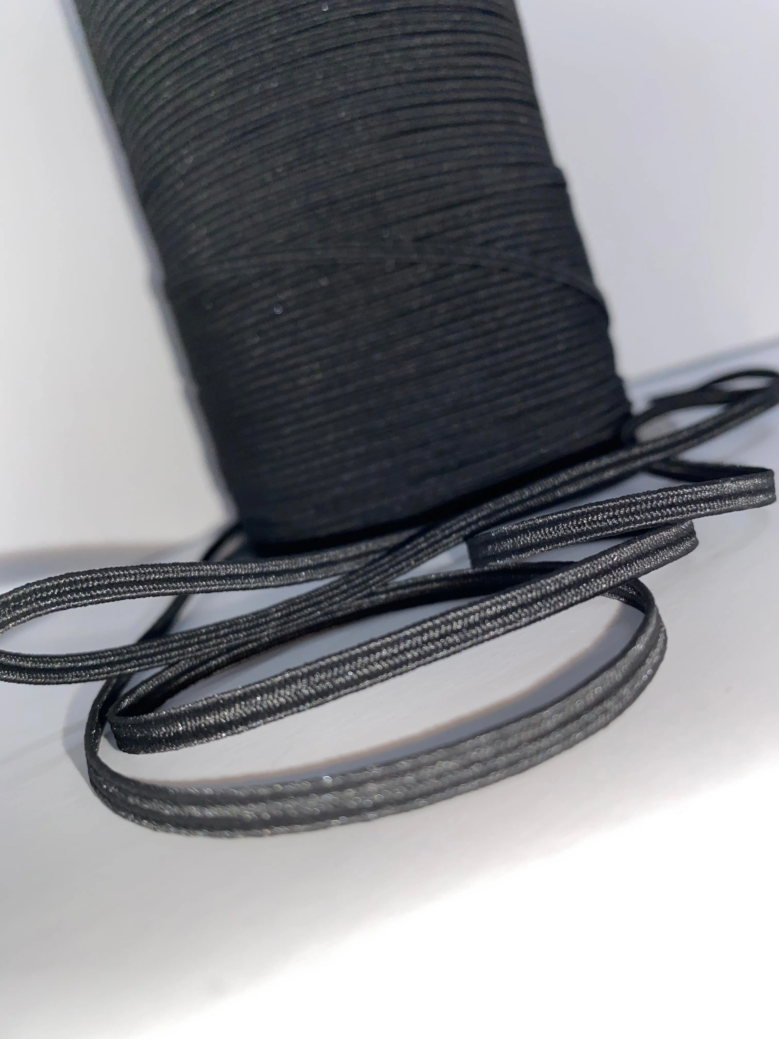 1/8" Black Braided Elastic