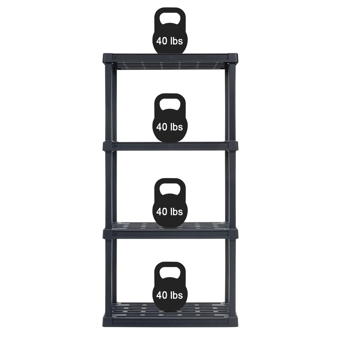 3-Tier Multi-purpose Shelf Display Rack, Utility Rack, Storage Organizer Shelving Unit for Pantry, Closet, Kitchen, Laundry or Garage - Black