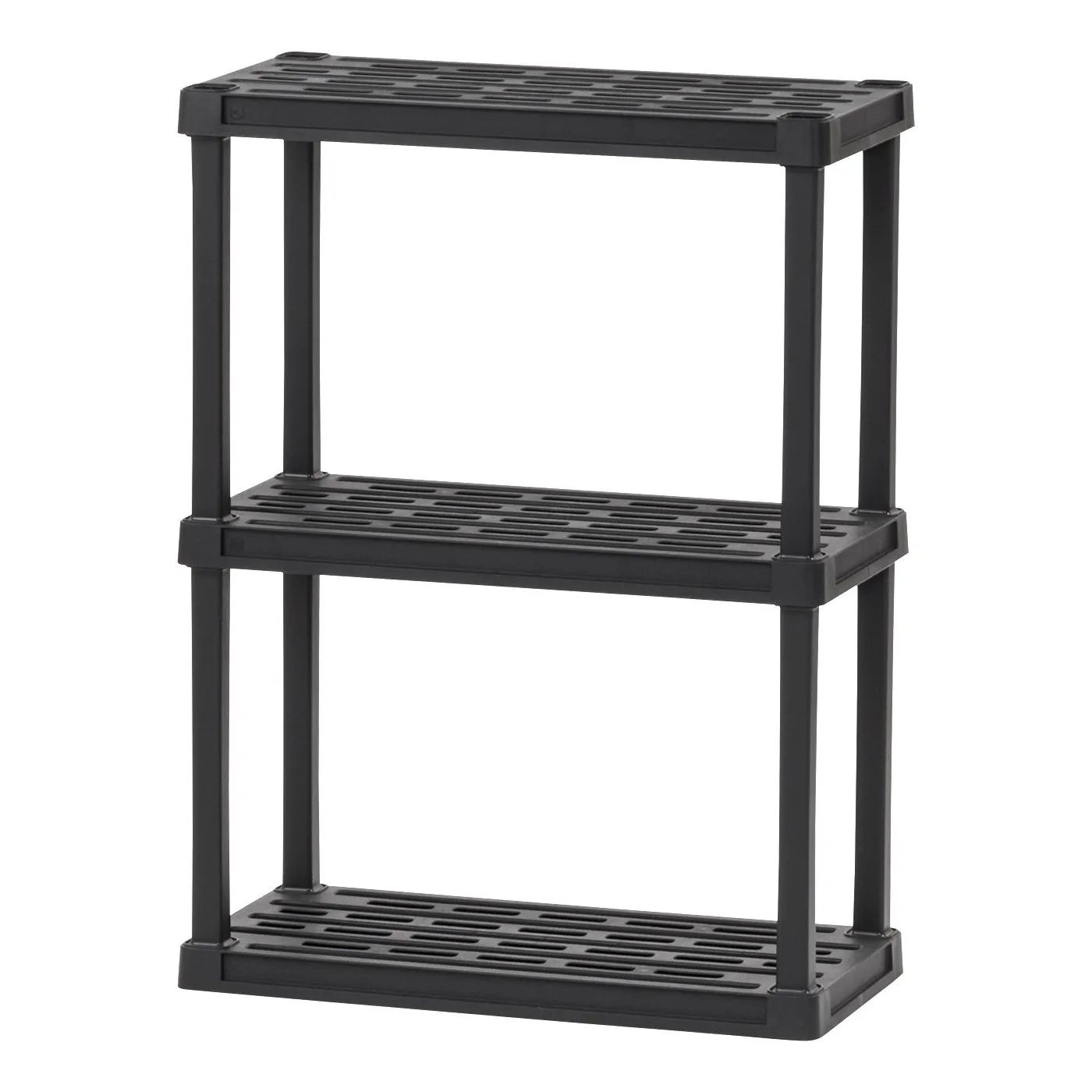 3-Tier Multi-purpose Shelf Display Rack, Utility Rack, Storage Organizer Shelving Unit for Pantry, Closet, Kitchen, Laundry or Garage - Black