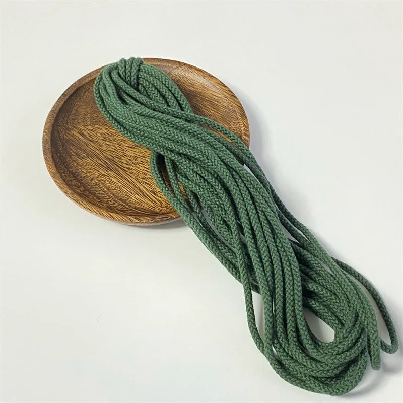 4MM MACRAM BRAIDED - PLAIT -  GREEN BLACK