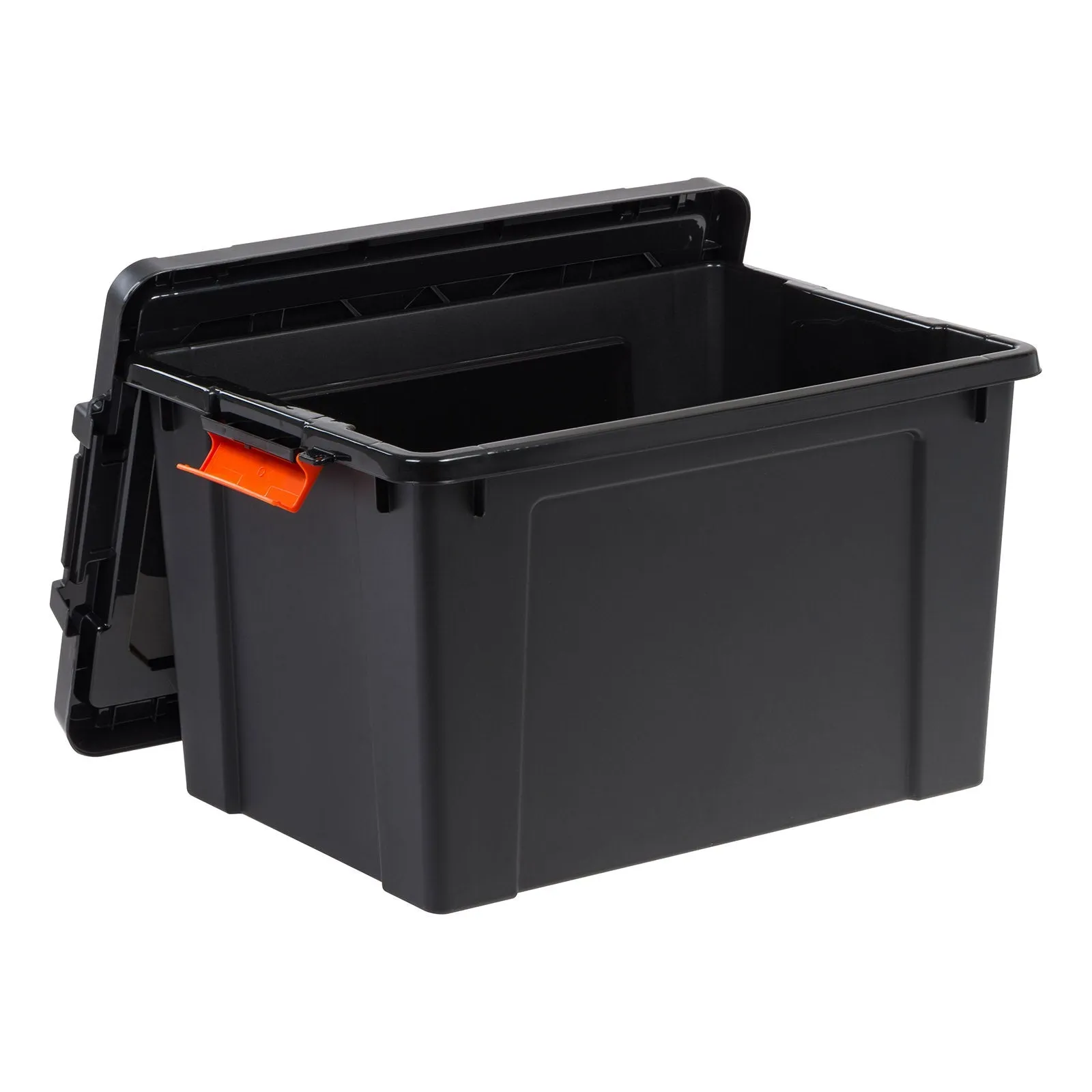 78 Quart Heavy Duty Plastic Storage Box, Black pack of 4