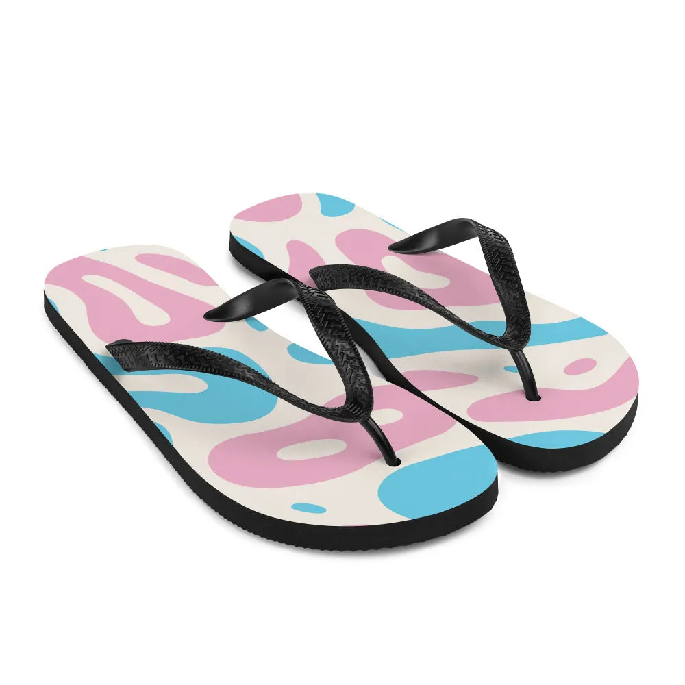 Abstract Trans Pride Flag Flip-Flops