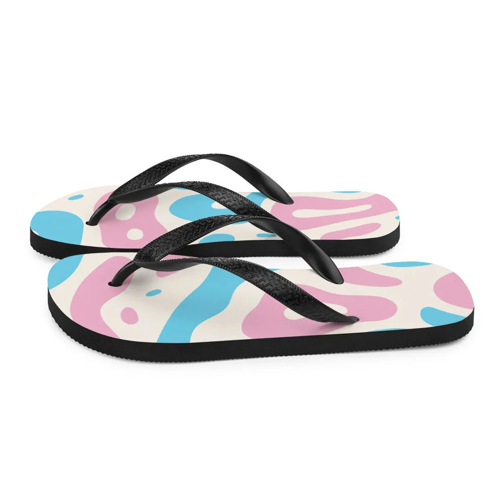 Abstract Trans Pride Flag Flip-Flops