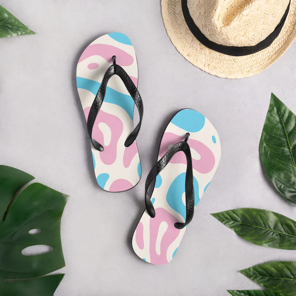 Abstract Trans Pride Flag Flip-Flops