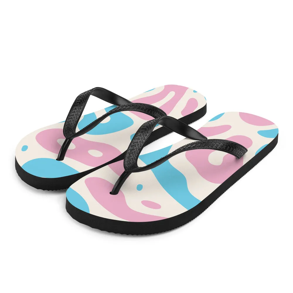 Abstract Trans Pride Flag Flip-Flops