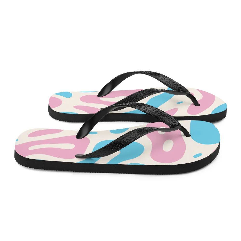 Abstract Trans Pride Flag Flip-Flops