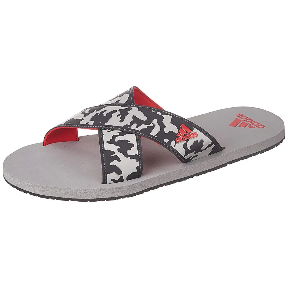 Adidas Men's Distincto Flip Flops Slipper (Carbon/Stone/Scarlet)