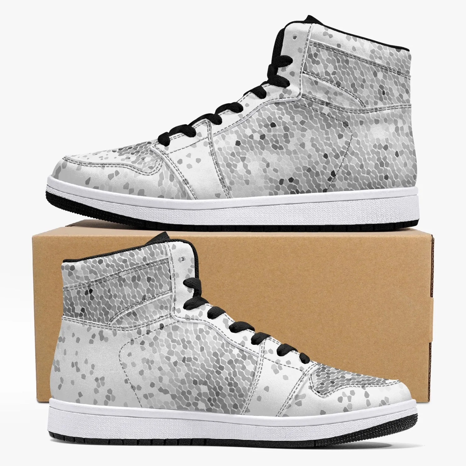 Almost White - Macr.in (High-Top Leather Sneakers)