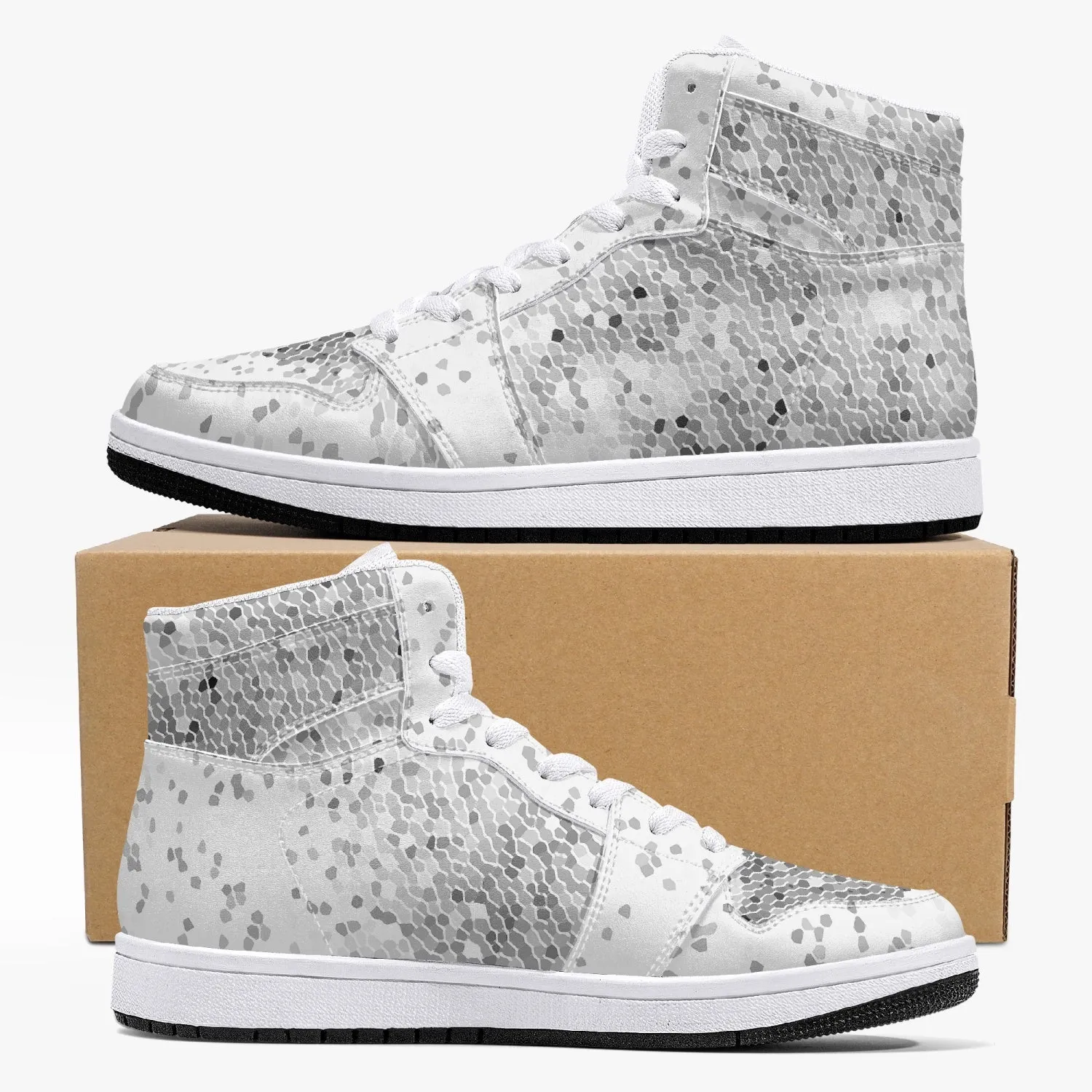 Almost White - Macr.in (High-Top Leather Sneakers)