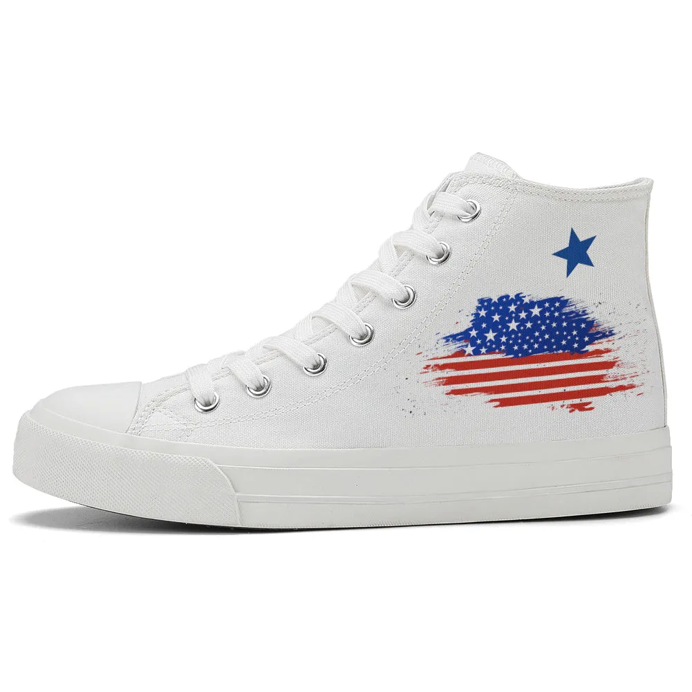 American Flag High Top Canvas Shoes