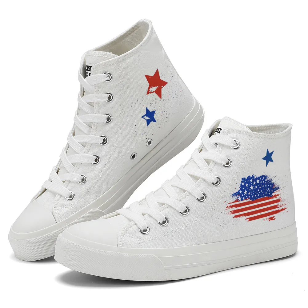 American Flag High Top Canvas Shoes