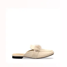 BEKKA Faux Fur Trim Flat Mule