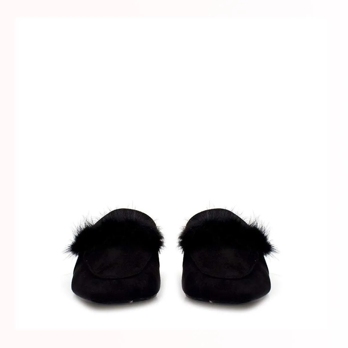 BEKKA Faux Fur Trim Flat Mule