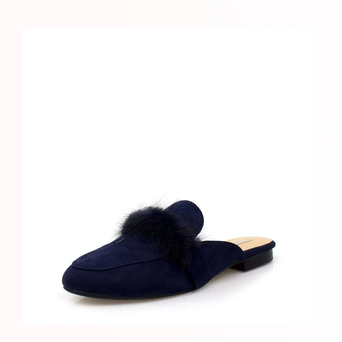 BEKKA Faux Fur Trim Flat Mule