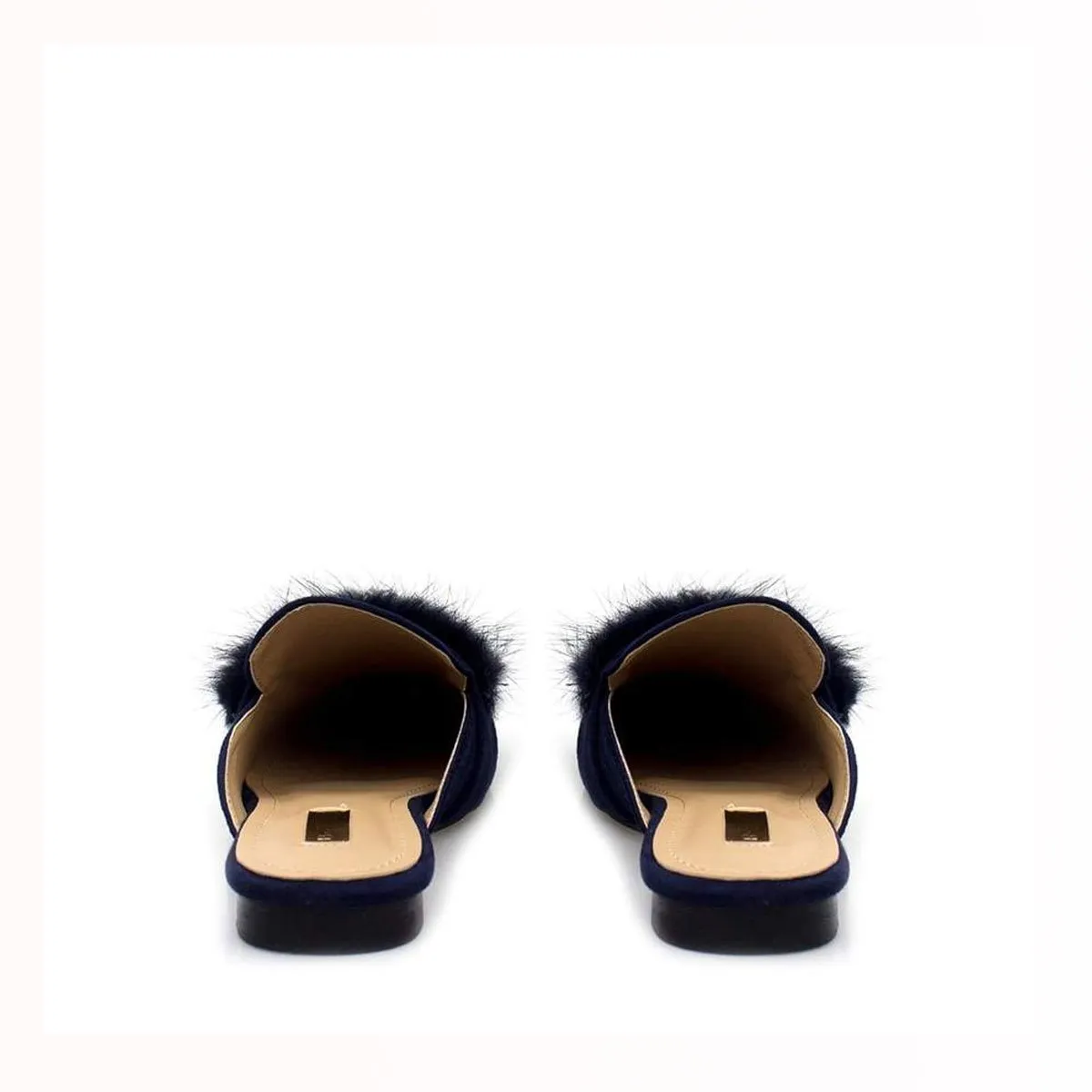 BEKKA Faux Fur Trim Flat Mule