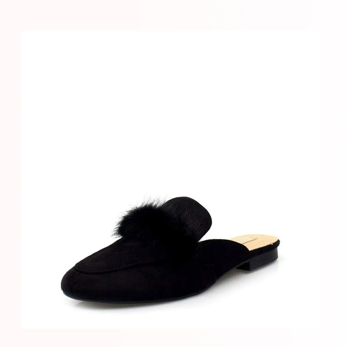 BEKKA Faux Fur Trim Flat Mule