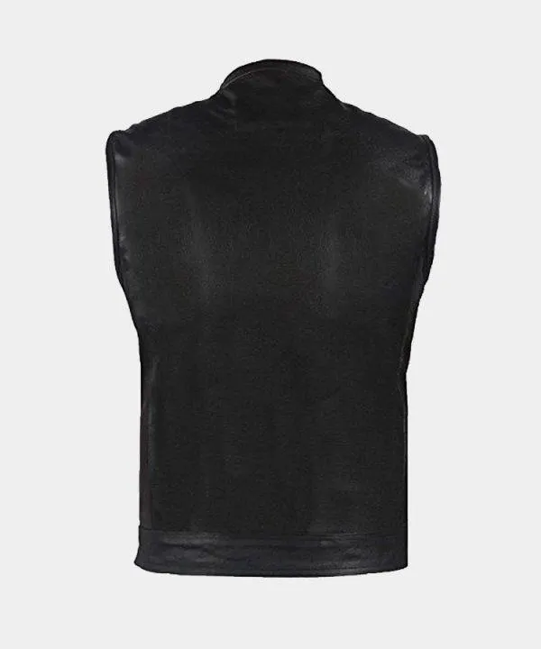 Big Men’s Top Grade Club Leather Motorcycle Vest