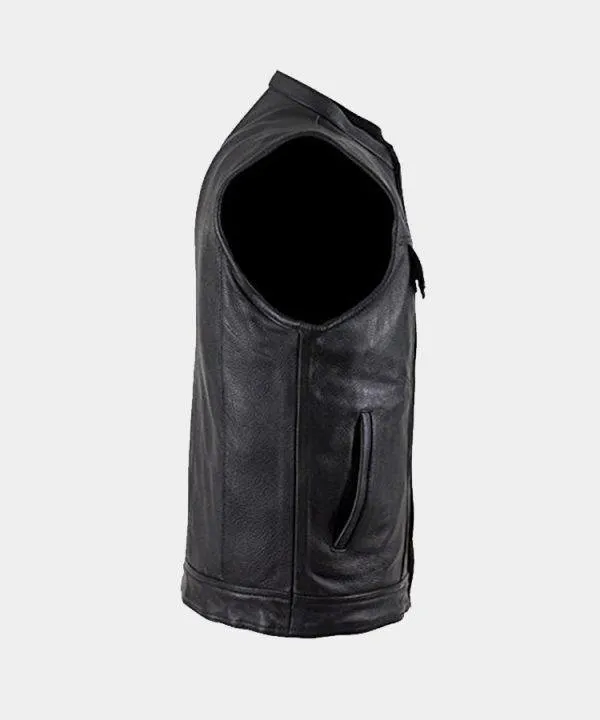 Big Men’s Top Grade Club Leather Motorcycle Vest