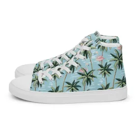 Blue Hawaiian Men’s Print High Top Canvas Shoes