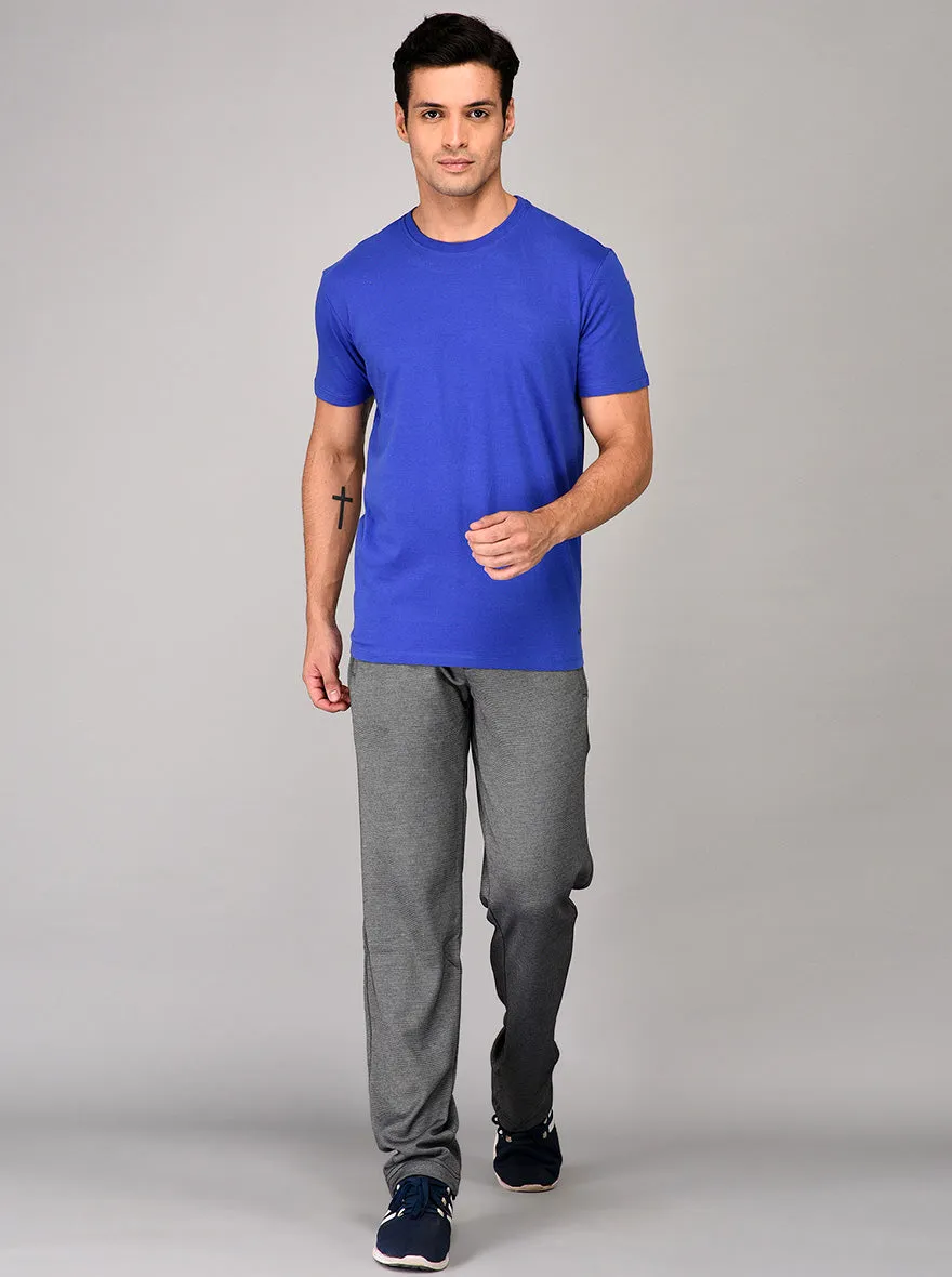 Blue Slim Fit Round Neck T-shirt | JadeBlue