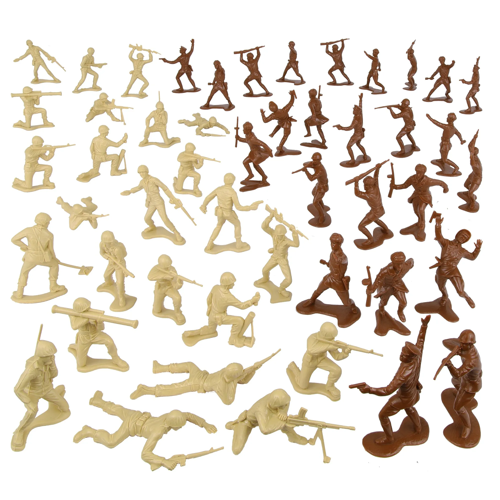 BMC Classic Desert Storm Plastic Army Men - 48pc Gulf War Soldier Figures USA