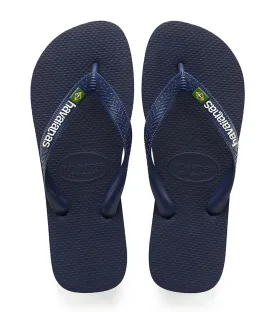 Brazil Logo Flip Flops - Navy Blue