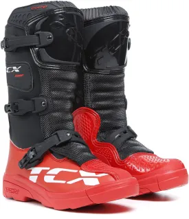 Children's TCX Comp motocross boots, black/red