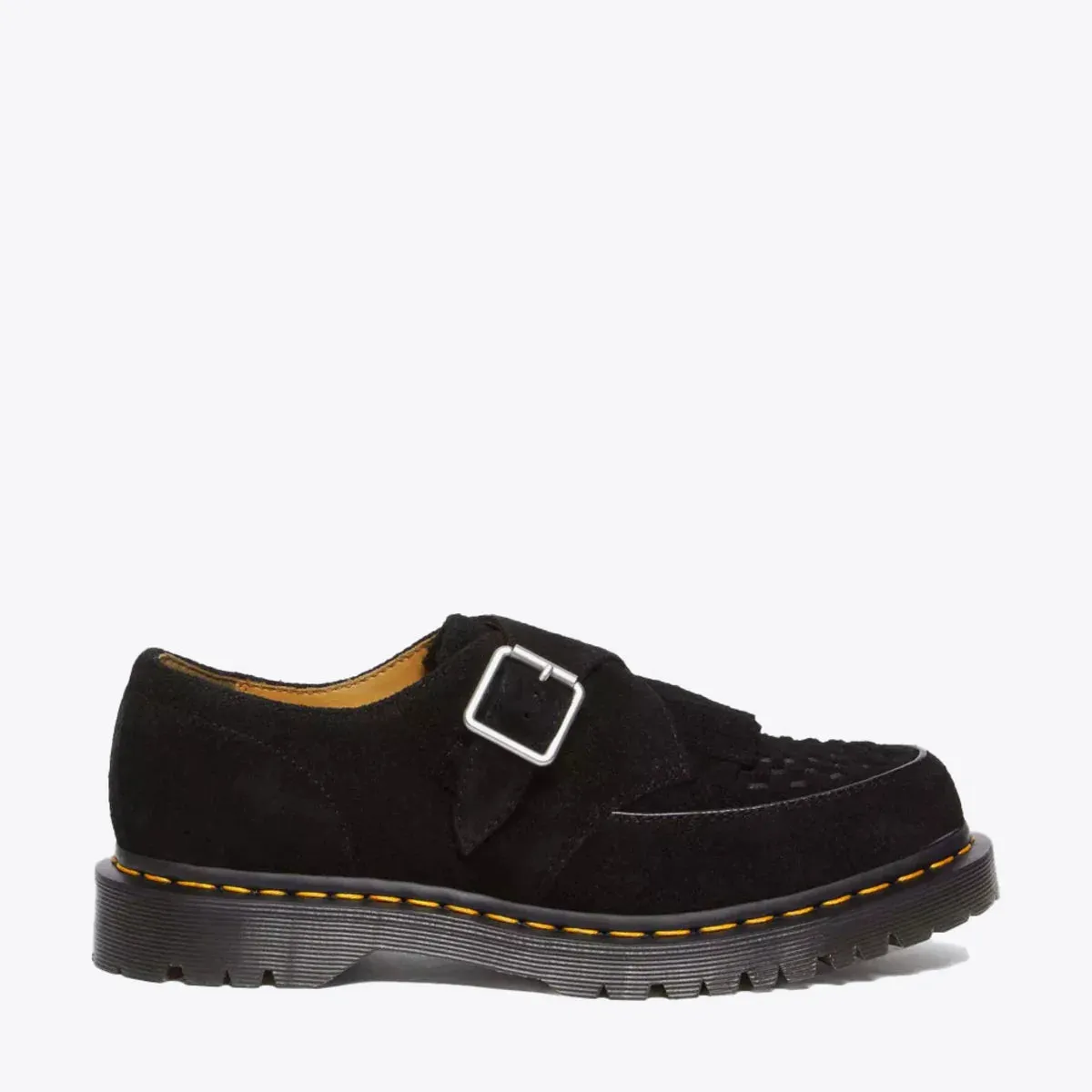 Dr Martens Ramsay Monk Strap Shoe - Desert Oasis Suede - Black