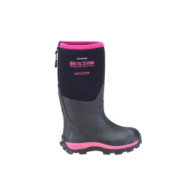 Dryshod Arctic Storm Kids Childrens Foam Black/Pink Winter Boots