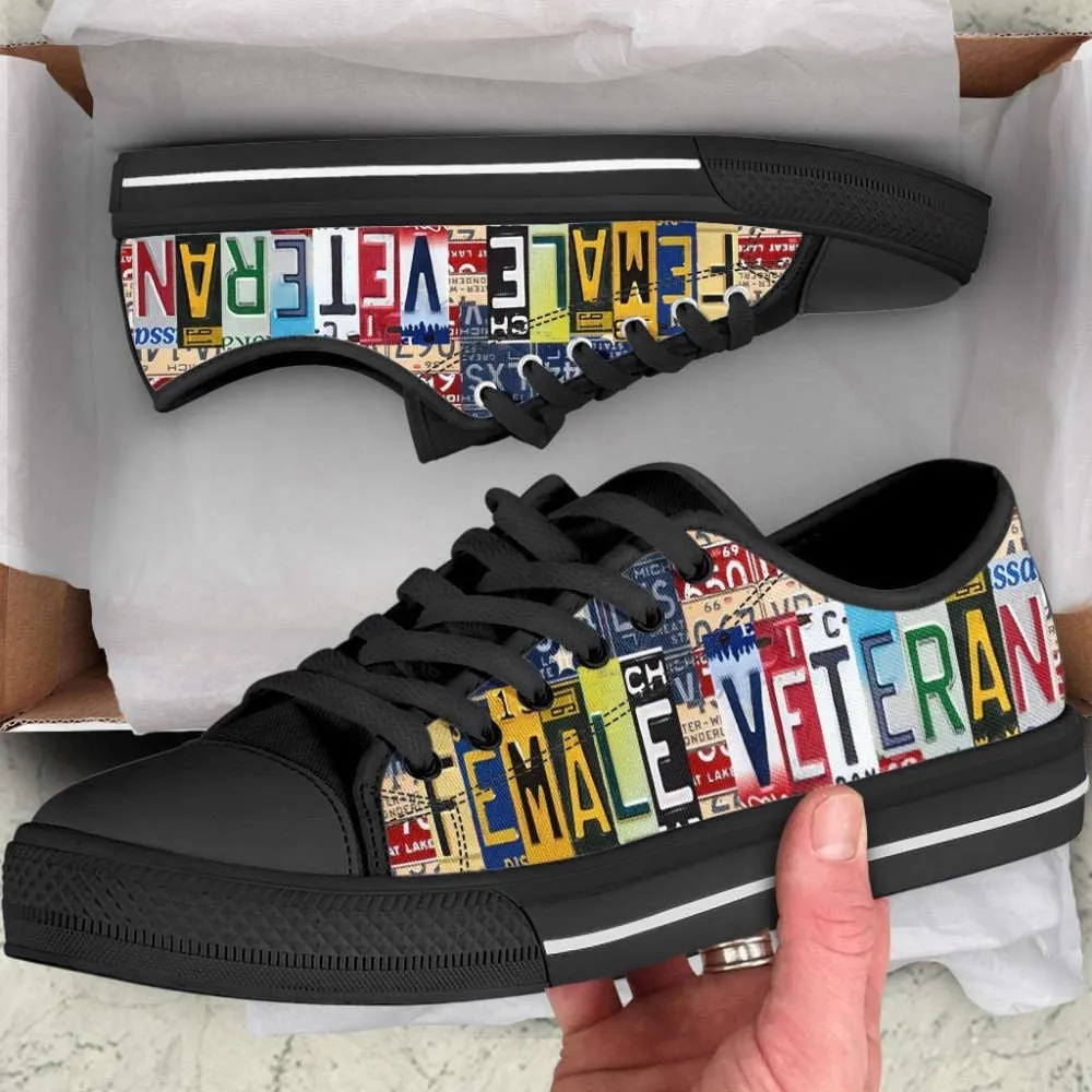 Female Veteran Low Top Shoes, Low Top Sneaker, Low Top Canvas Shoes