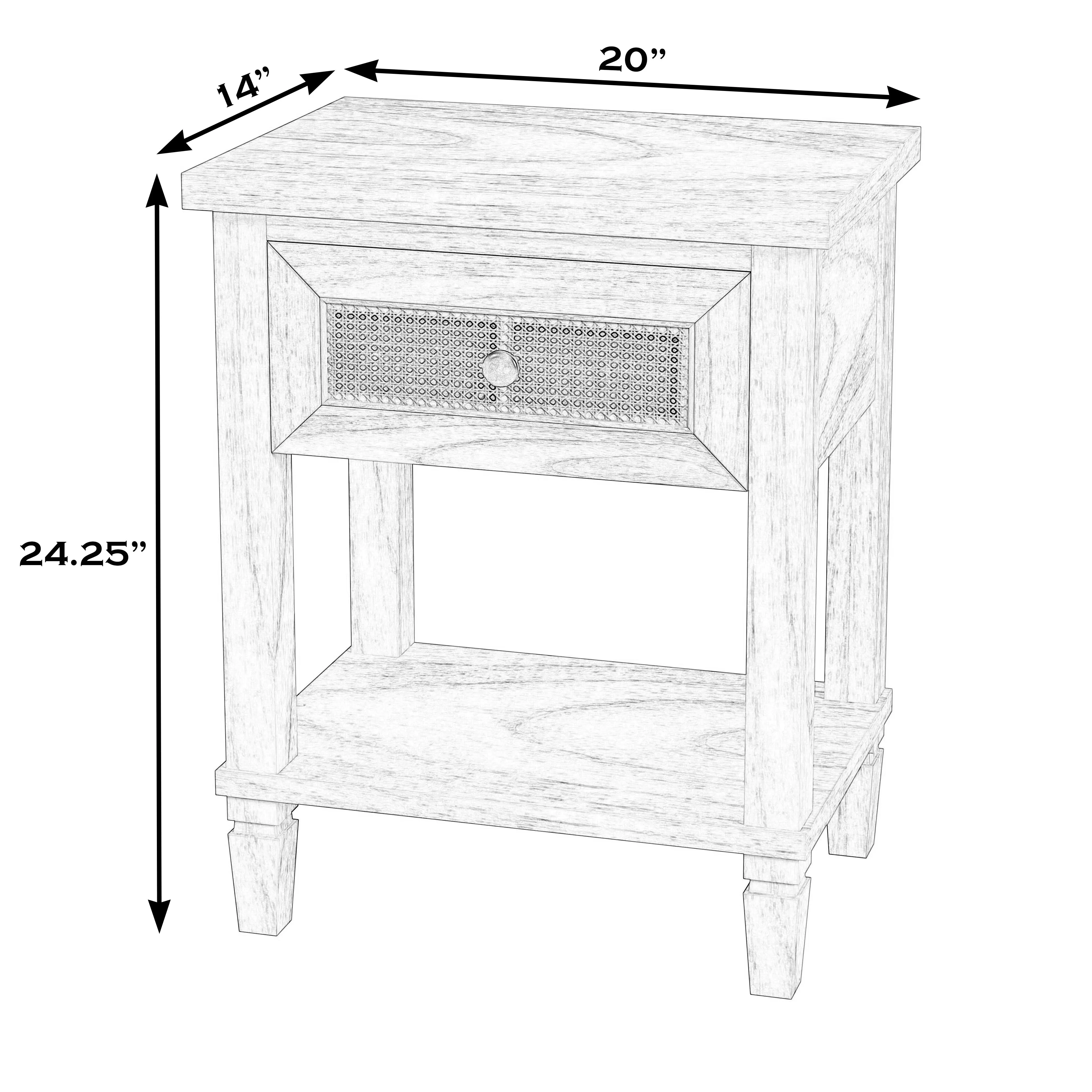 Flagstaff 1-Drawer Cane Nightstand in Natural  5758449