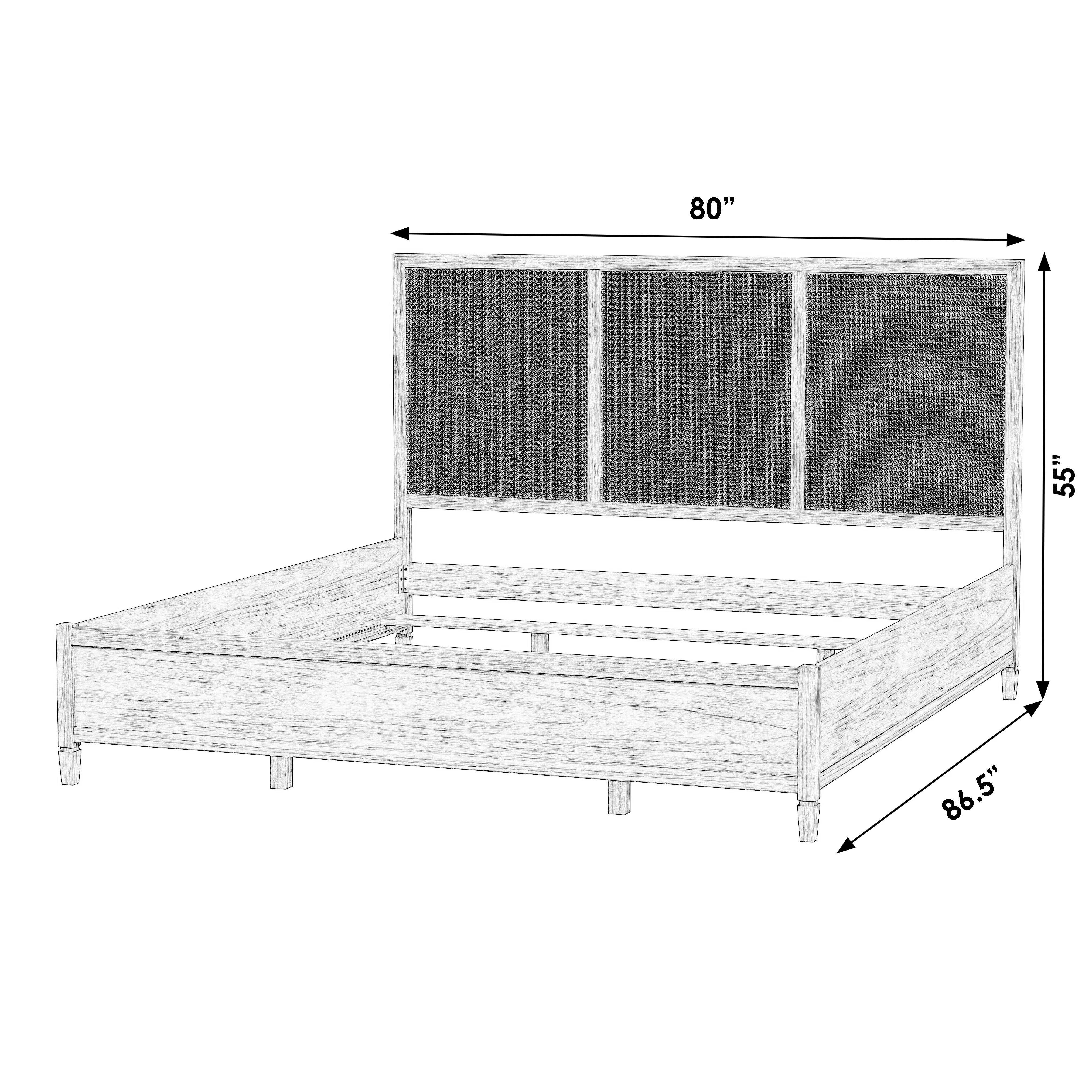 Flagstaff King Size Cane Panel Bed in Natural  5748449