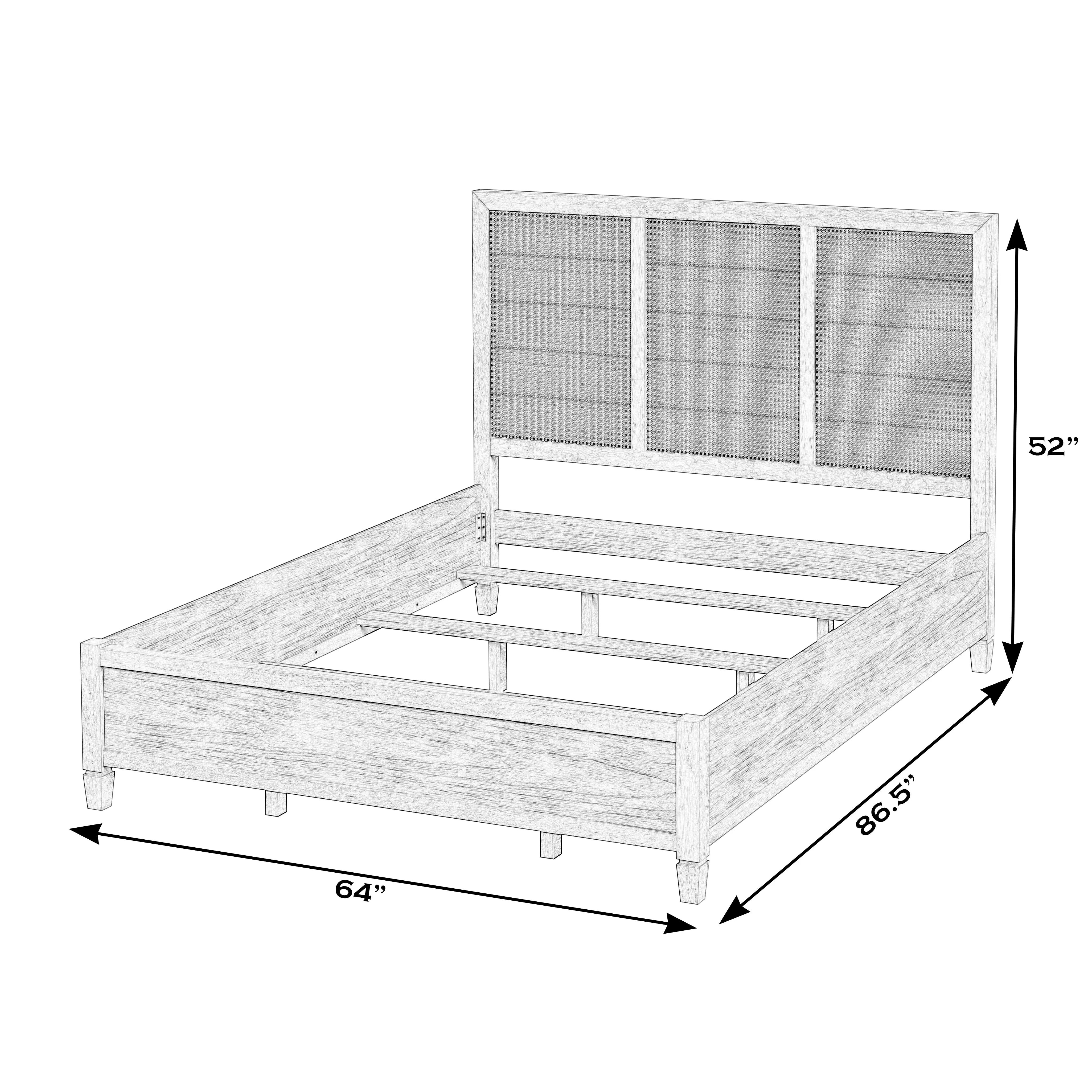 Flagstaff Queen Size Cane Panel Bed in Natural  5749449