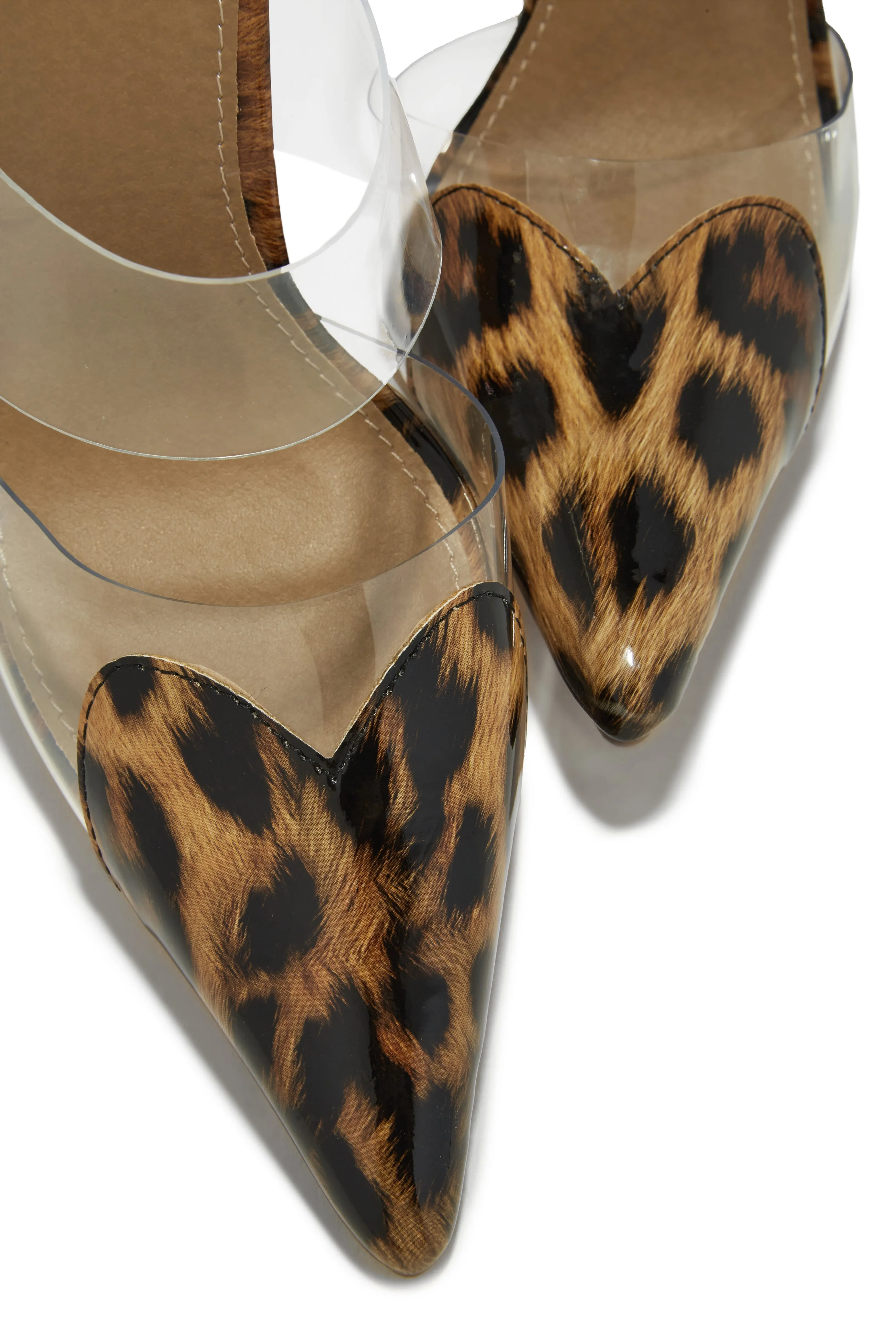 Forever Love Pointed Toe High Heel Mules - Leopard