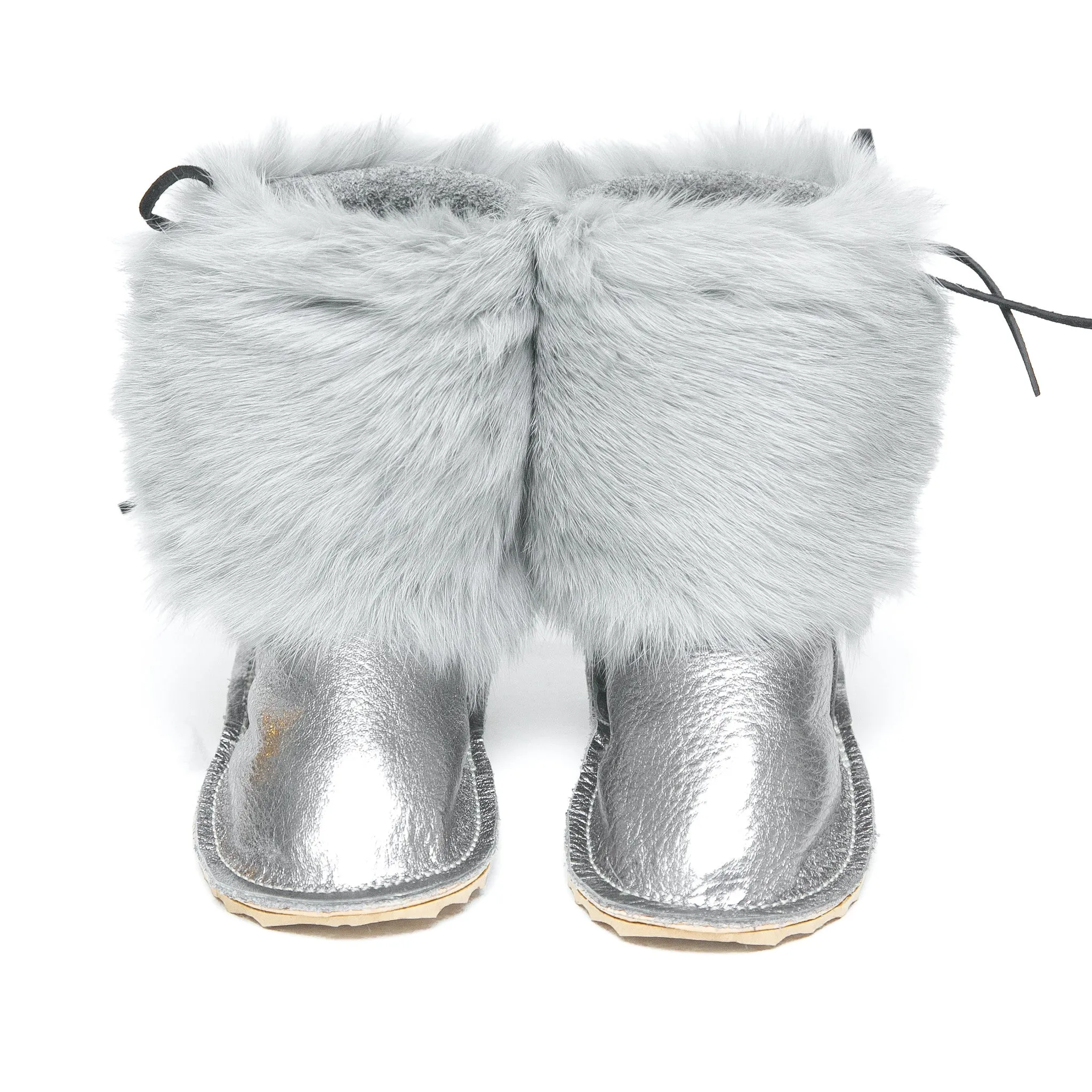 Fur Boot - Pewter w/ Gray Rabbit Fur