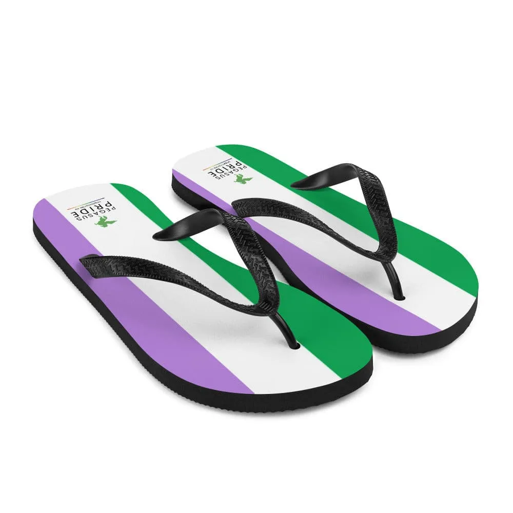 Genderqueer Pride Flag Flip-Flops Sandals