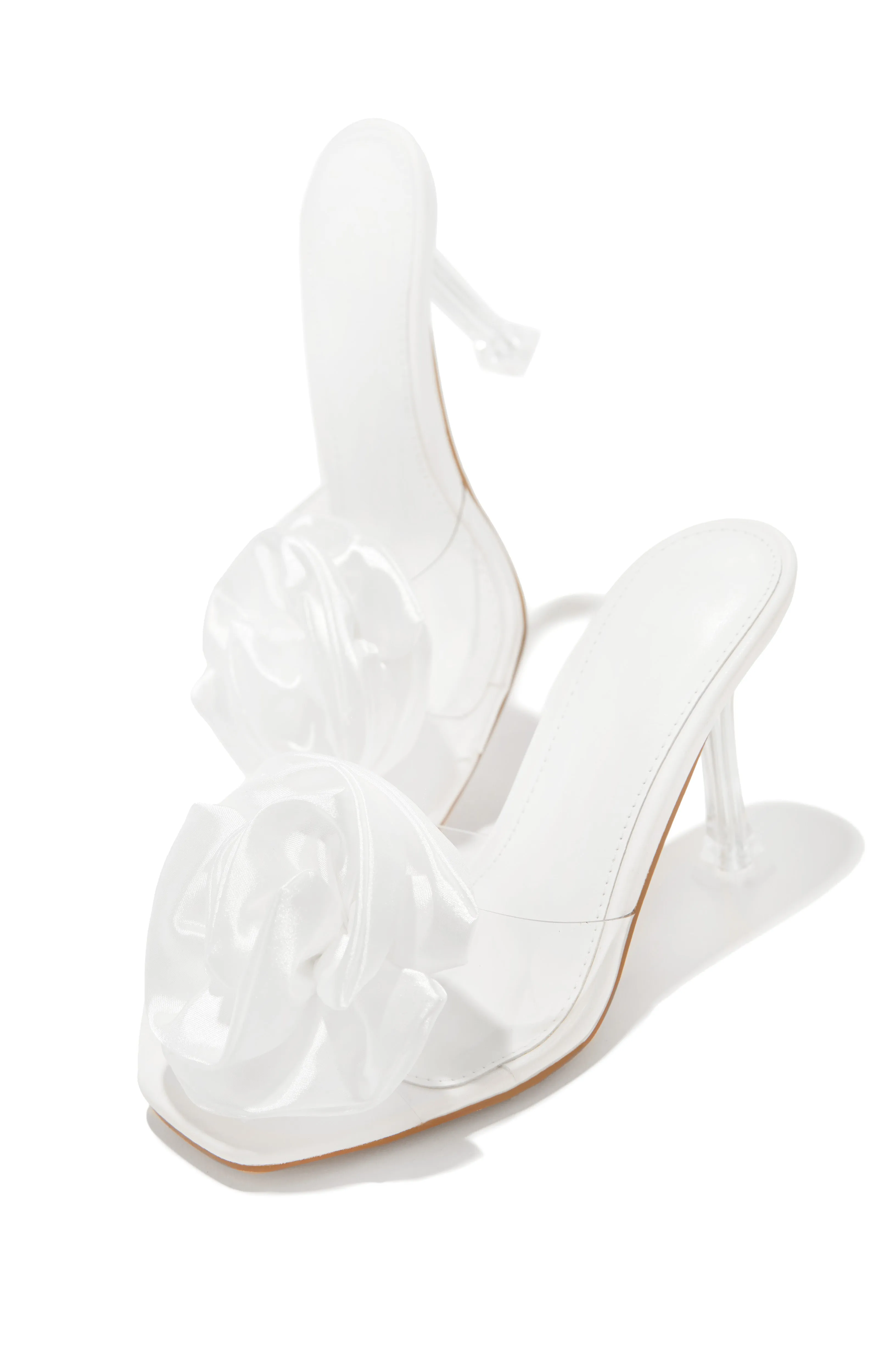 Jardine Floral Single Sole Mules - White