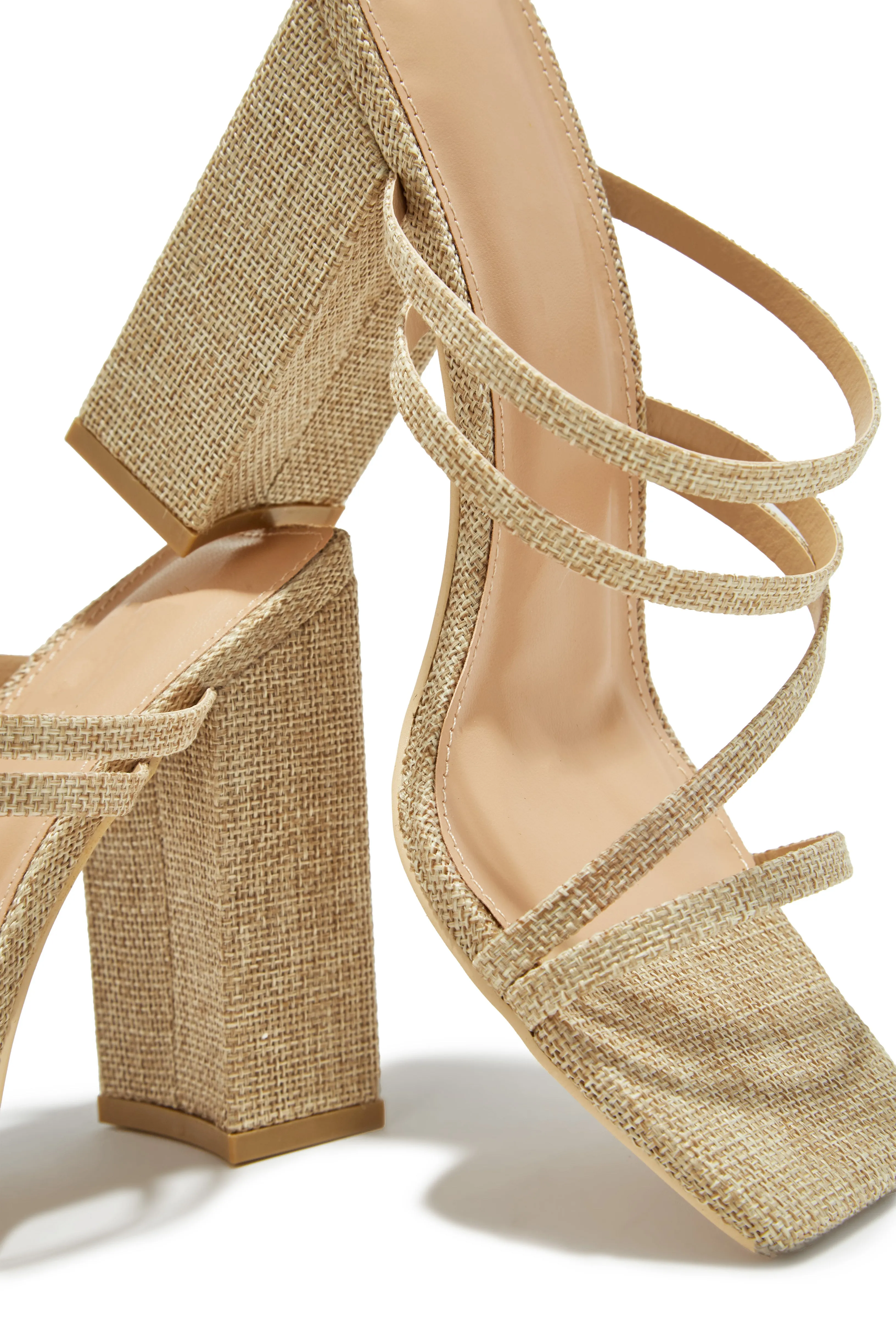 Jaziel Block Heel Mules - Natural