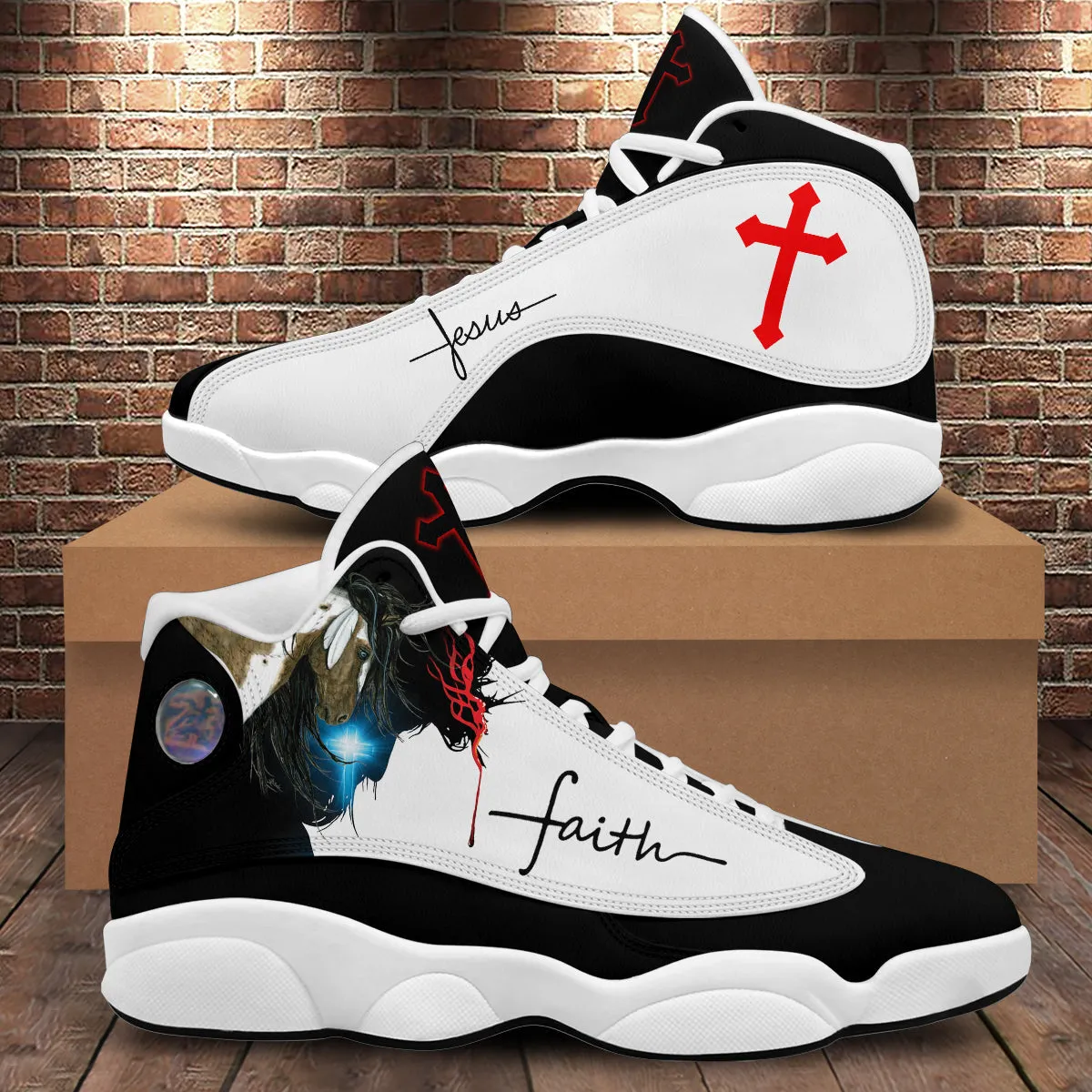 Jesus Faith Portrait Art Basketball Shoes For Men Women - Christian Shoes - Jesus Shoes - Unisex Basketball Shoes