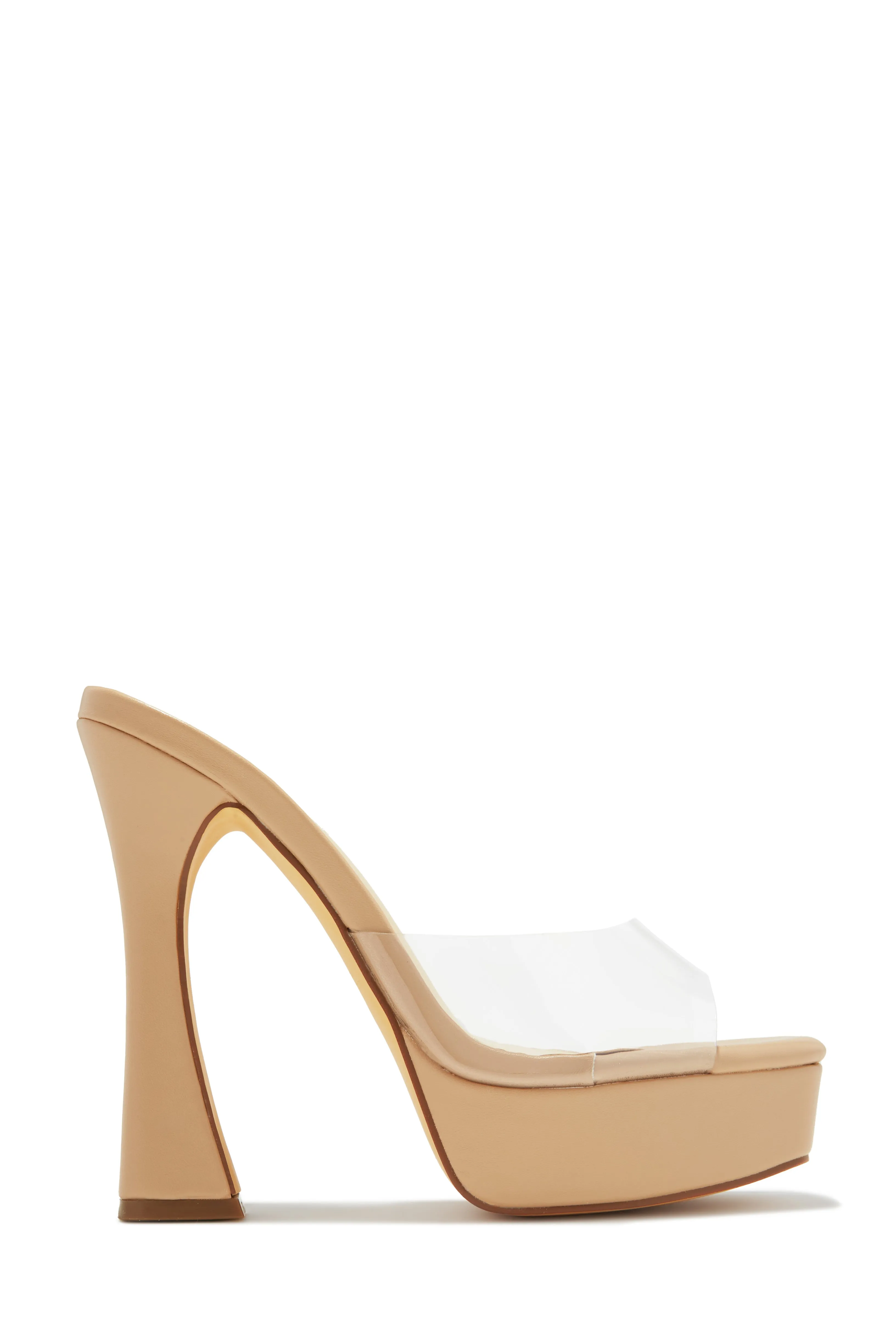 Kiani Platform High Heel Mules - Clear