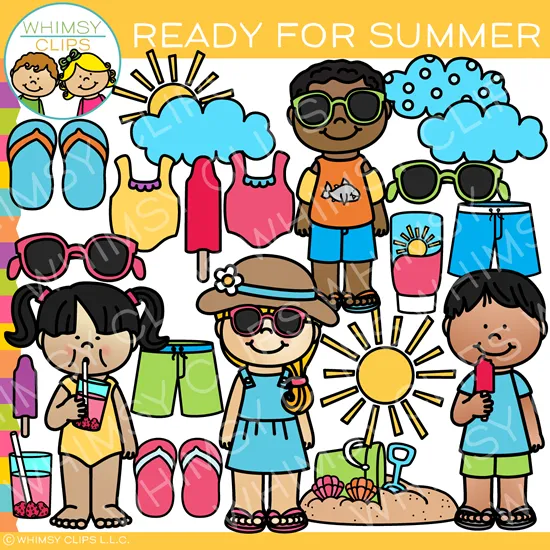 Kids Ready For Summer Clip Art