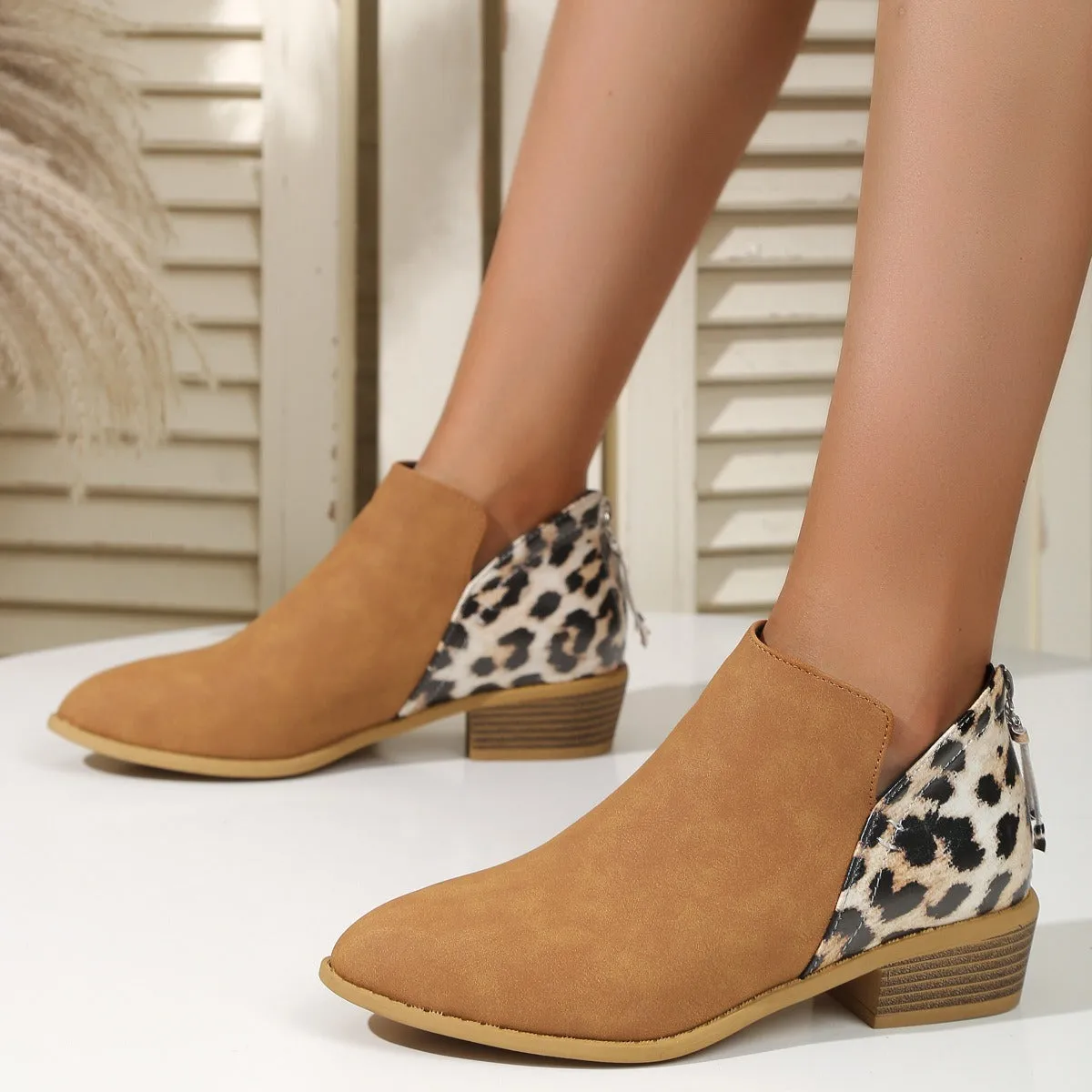 Leopard Ankle Boots - Fern and Oak