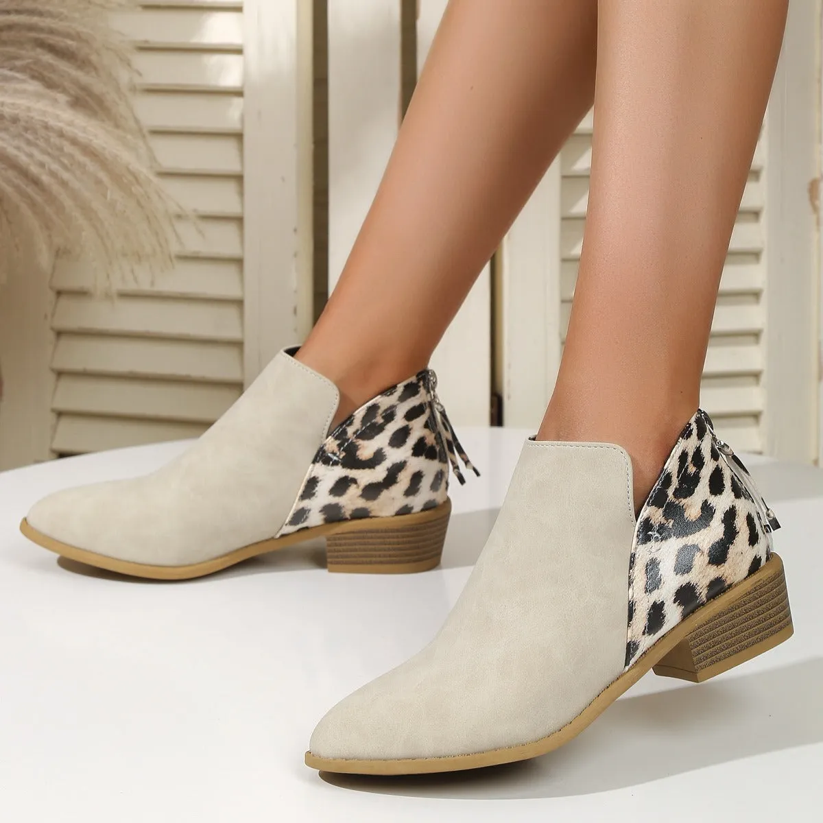 Leopard Ankle Boots - Fern and Oak