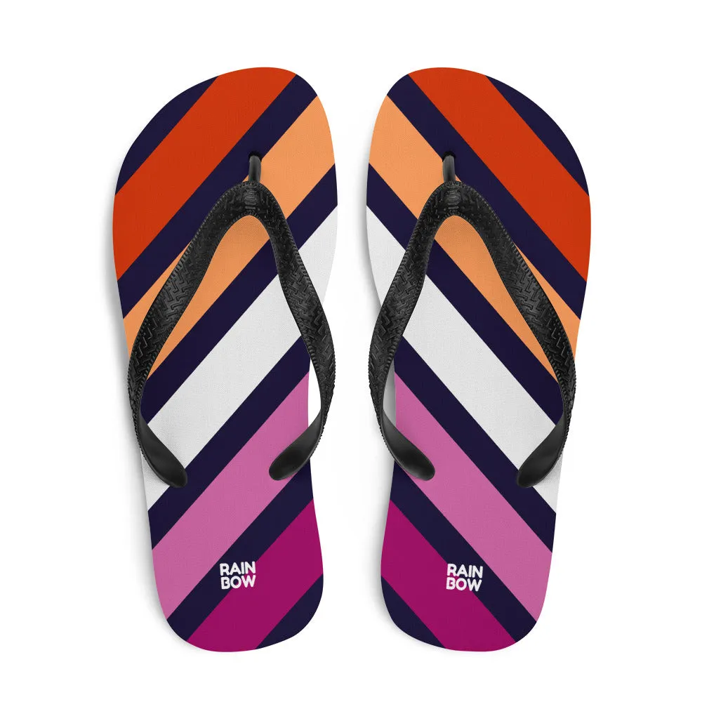 Lesbian Diagonal Stripes Flip-Flops