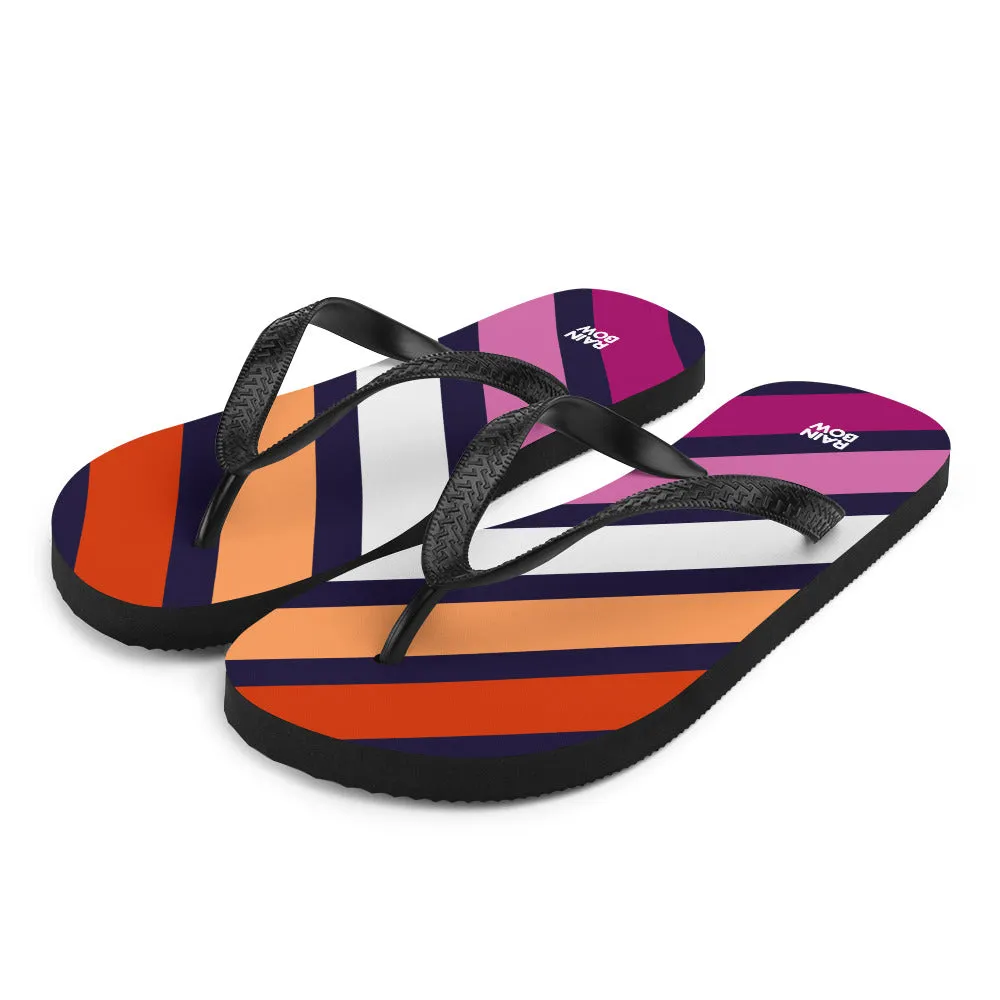 Lesbian Diagonal Stripes Flip-Flops