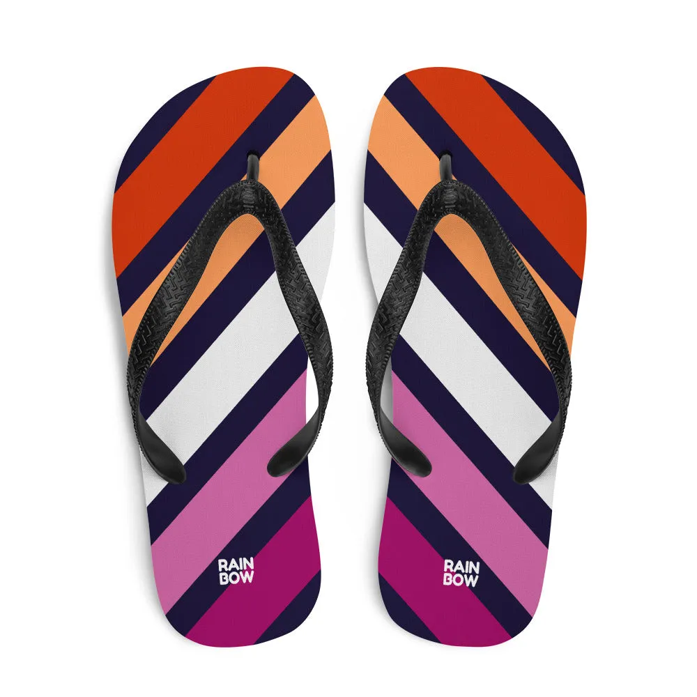 Lesbian Diagonal Stripes Flip-Flops