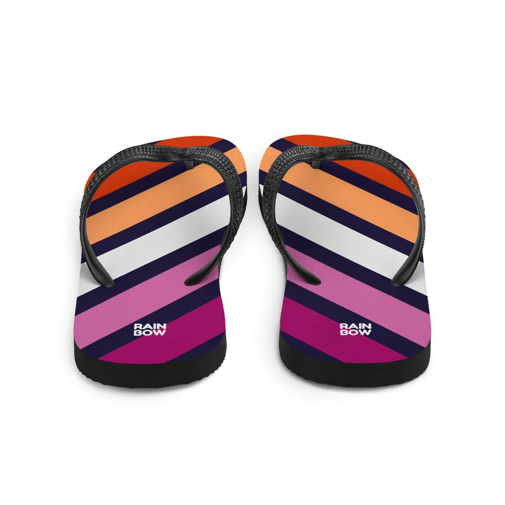 Lesbian Diagonal Stripes Flip-Flops